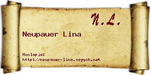 Neupauer Lina névjegykártya